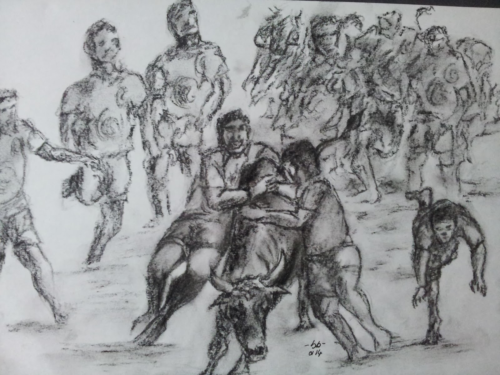 Jallikattu Series Sathish's Gallery Pencil Sketches, Techniques and
