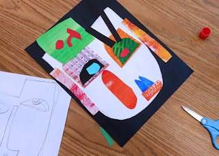 Earl Warren Arts: Third Grade: Abstract Re-cycled Paper Masks
