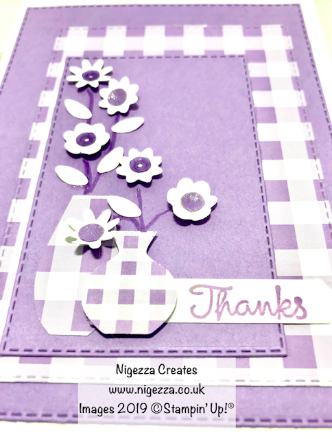 Gingham Layered Flower Card Stampin Up! Nigezza Creates