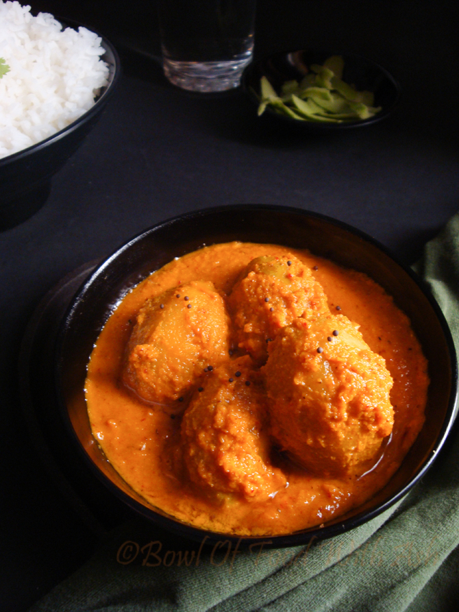 Bowl Of Food With Ash AmteKai Saasime Recipe How to Make Indian Hog