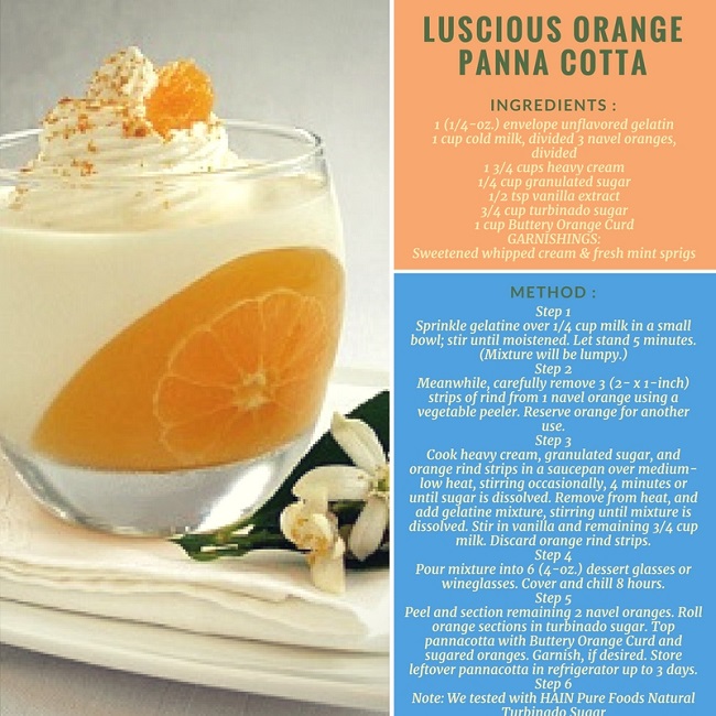 PUDDING/JELLY RECIPES LUSCIOUS ORANGE PANNACOTTA RECIPE
