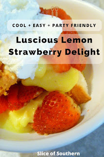 Creamy and Luscious Lemon Strasberry Angel Delight will be your go to summer dessert!  Slice of Southern