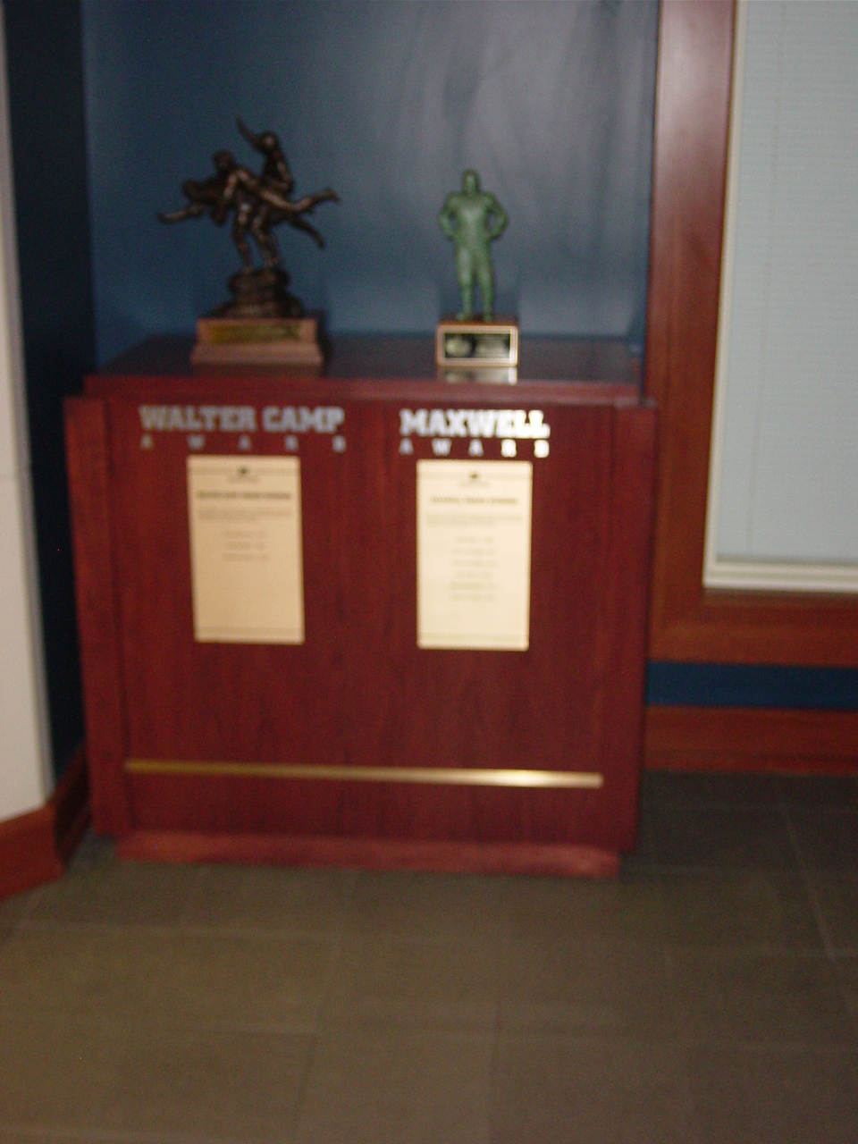 Walter Camp and Maxwell Trophies Notre Dame