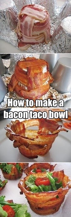 How to make a bacon taco bowl