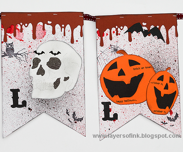 Layers of ink - Halloween Party Pennant Banner Tutorial by Anna-Karin with Sizzix dies