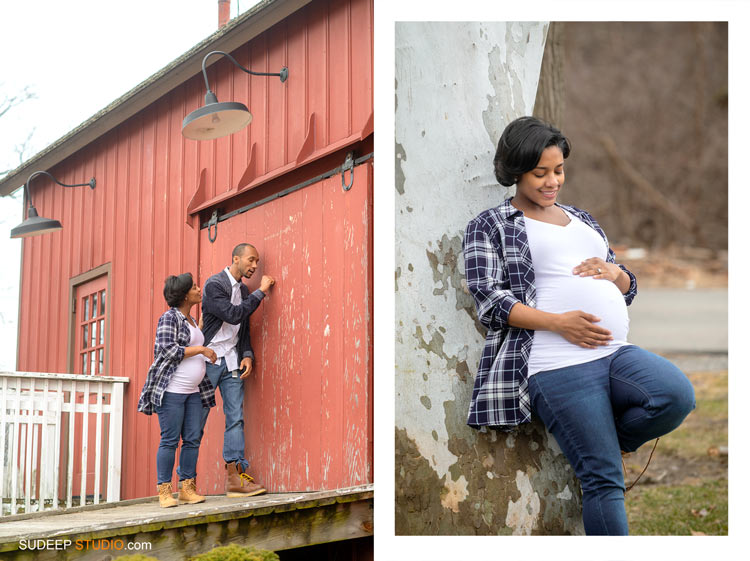 Maternity Photography in Outdoor Barn Livonia by Ann Arbor Maternity Portrait Photographer 