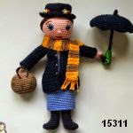 patron gratis muñeca Mary Poppins amigurumi, free pattern amigurumi doll Mary Poppins