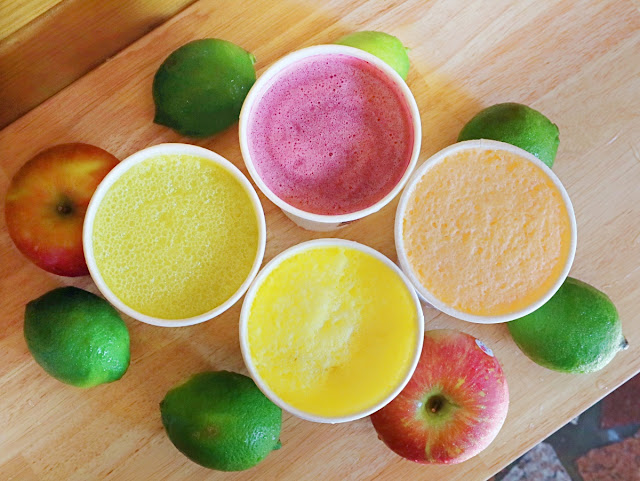 布弟弟fruit tea tea果汁專賣店，中科新鮮現打果汁開賣囉！繽紛色彩口味好獨特～