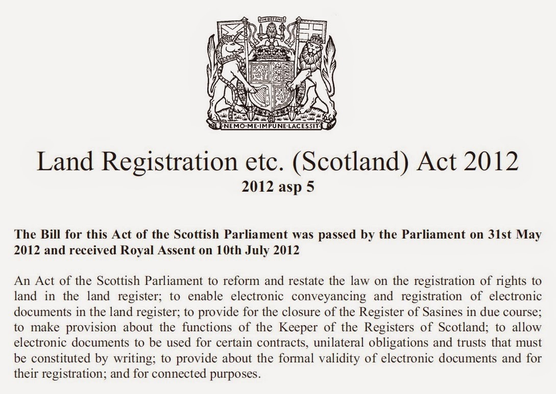 Neil's Legal Stuff Land Registration (Scotland) Act 2012 what is a