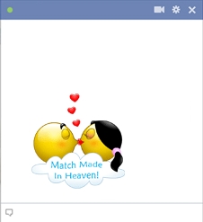Two kissing smileys are match made in heaven