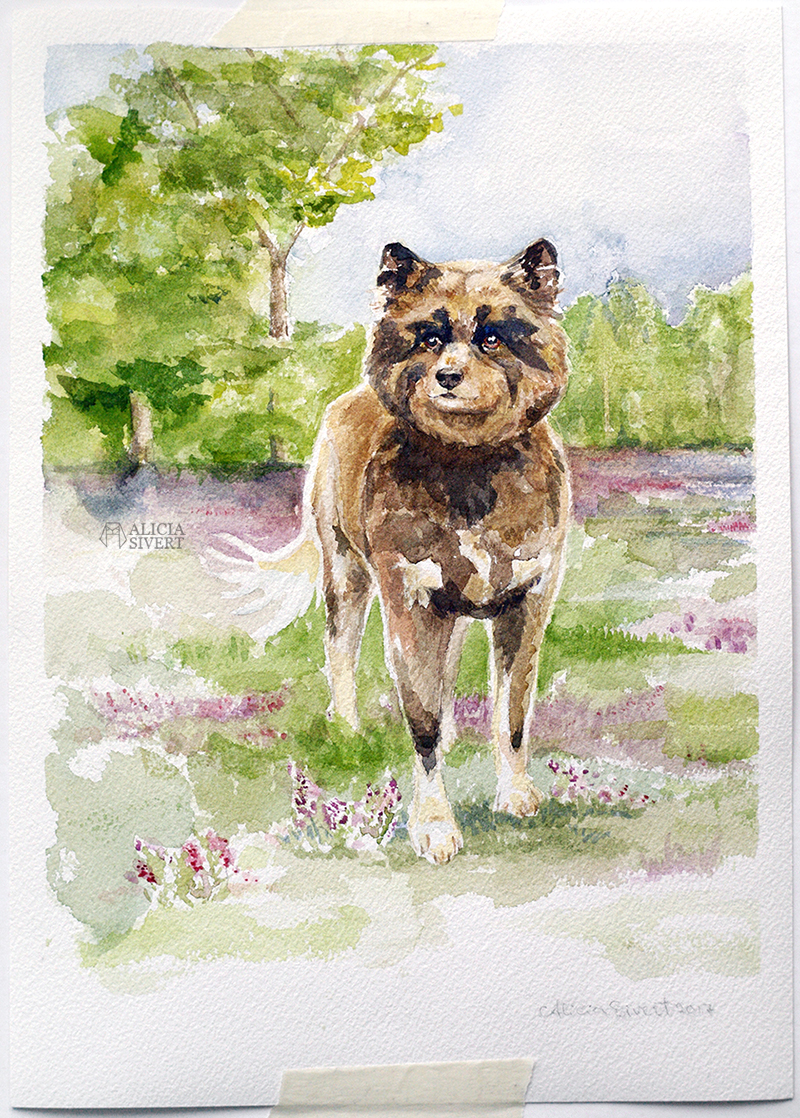 "Kevät", water colour painting by Alicia Sivertsson.
