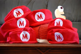 Super mario hats for party guests