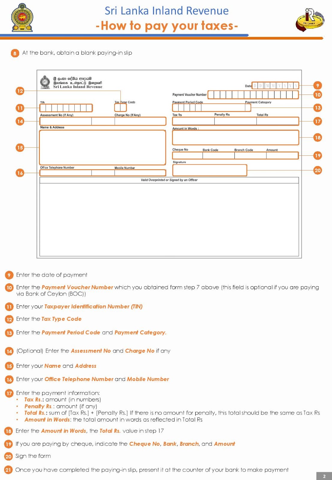 HOW TO PAY YOUR TAXES_PAYMENT PERIOD CODE Taxation In Sri Lanka
