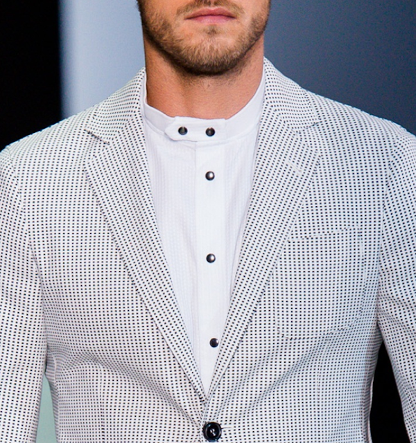 Giorgio Armani Men's Spring Summer 2014 - squared patterns and striped textures  