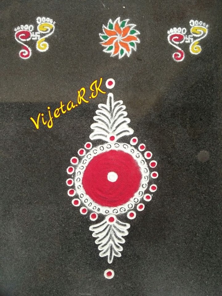 TELUGU WEB WORLD BIG CIRCLED FLOOR DESIGN RANGOLI ART PATTERNS 2018