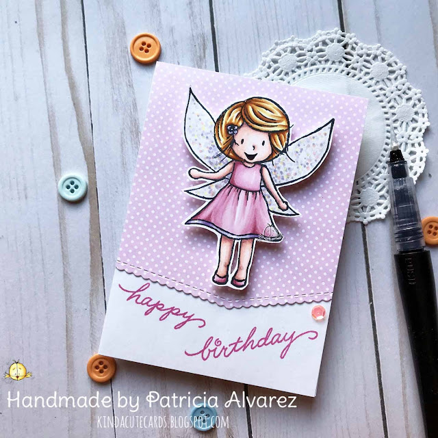Birthday card made with happy fairy clear stamp