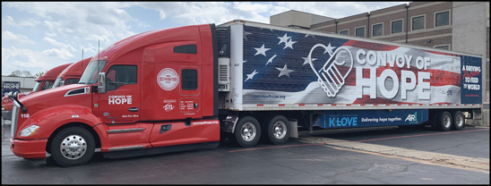 Convoy of Hope Kenworth T680 tractor-trailer
