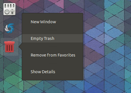 Trash icon gnome shell dock