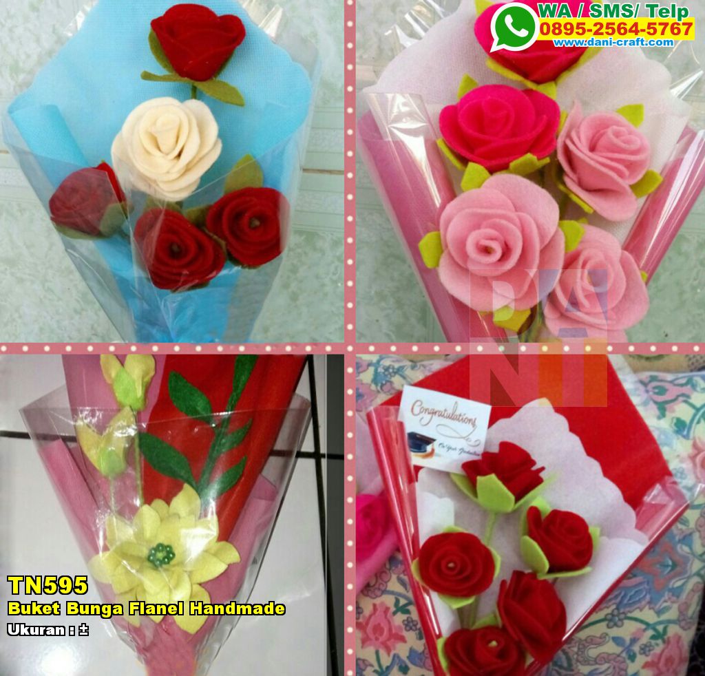 Buket Bunga Flanel Handmade Souvenir Pernikahan