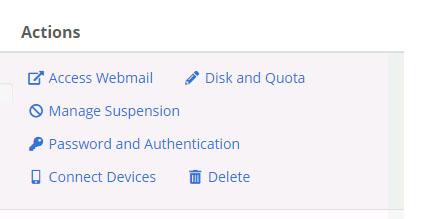 Tindakan akun email Tindakan akun email