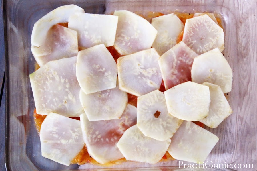 Celeriac Lasagna with Acorn Squash Marinara PractiGanic Vegetarian