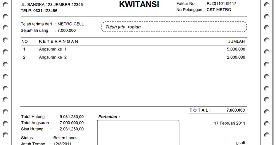 Definisi Manfaat Dan Fungsi Kwitansi Beserta Nota Ilmu