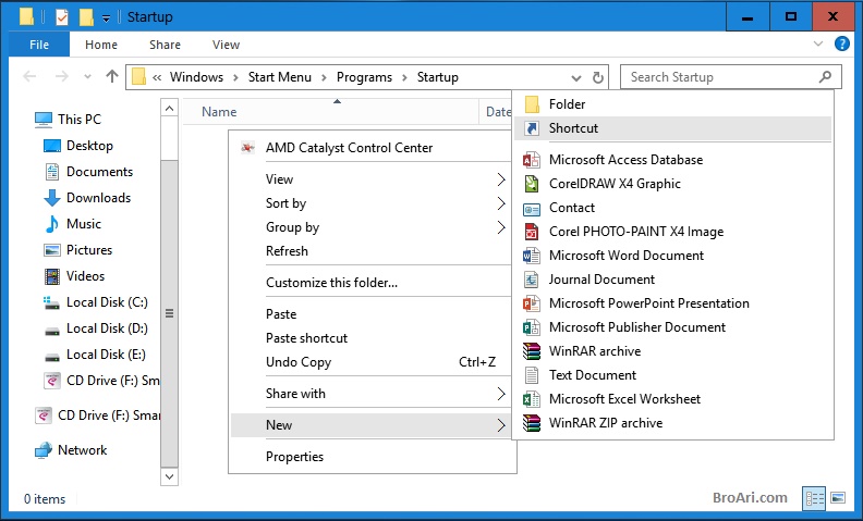 Program folder. Windows 10 startup programs.
