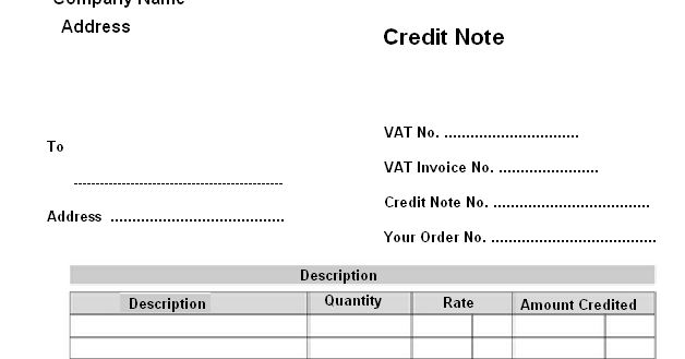 What Should A Credit Note Include