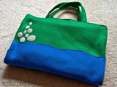 Homemade felt castle play tote when folded up from And Next Comes L