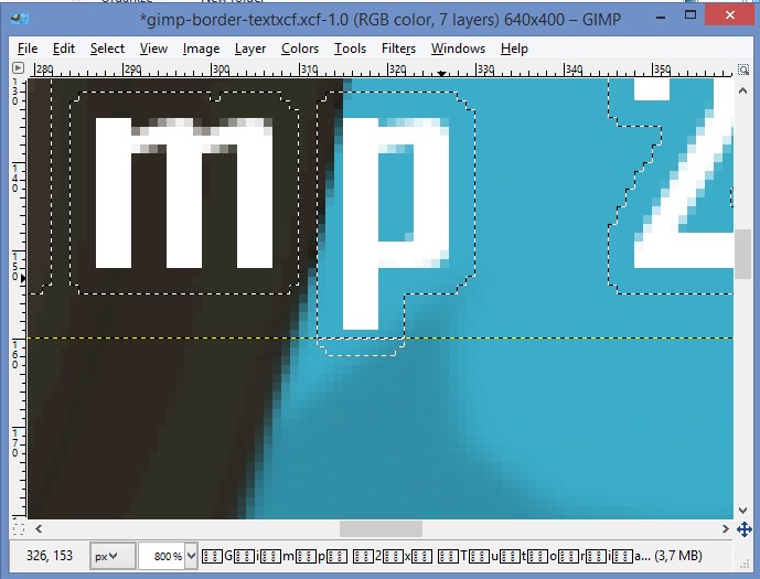 Membuat Border di Text menggunakan Gimp Gimp 2x Tutorial