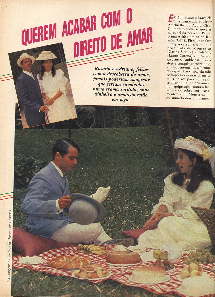 revista amiga & novelas DIREITO DE AMAR 1987