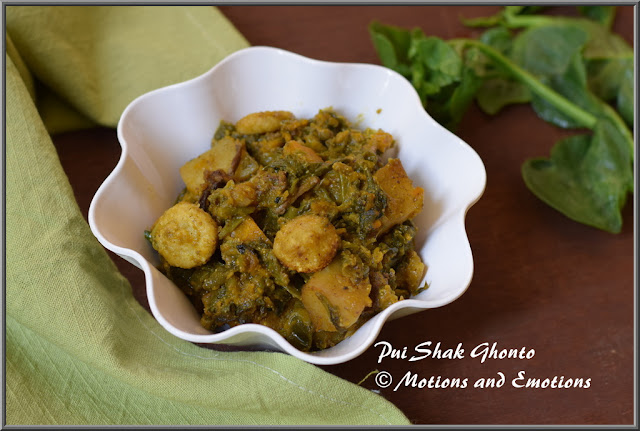 Pui Shak Ghonto / Malabar Spinach and Vegetable Mishmash