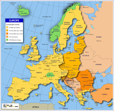 Mapa da Europa Político Regional