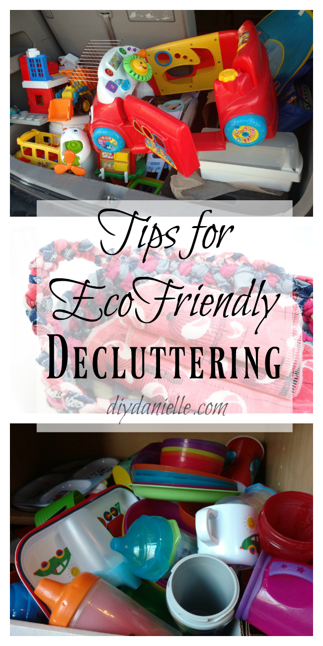 How to be ecofriendly while decluttering your home. Tips for getting rid of things without filling up the landfills. Don't send it to the landfill! Tips for green decluttering.