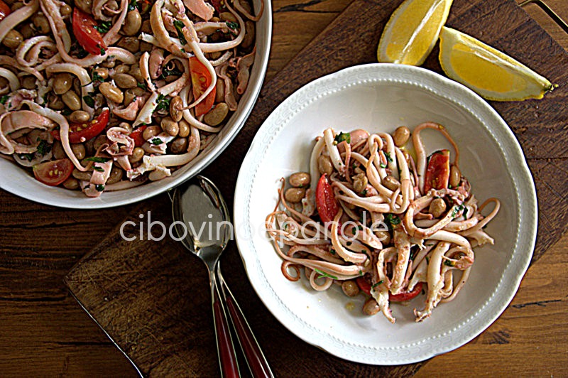 Musky octopus  and beans salad - recipe