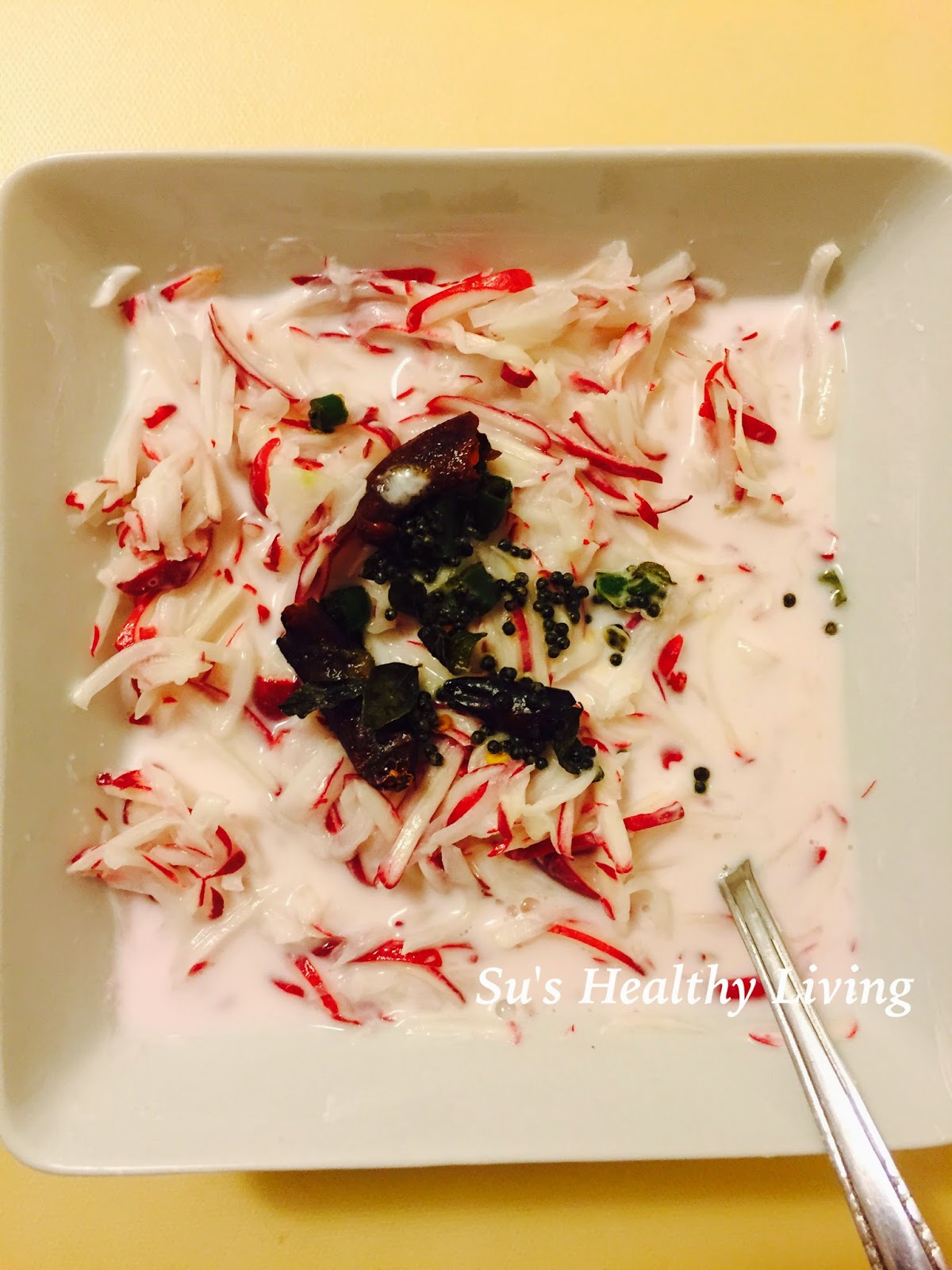 Su'sHealthyLiving Radish Raita ( Radish in yogurt sauce)