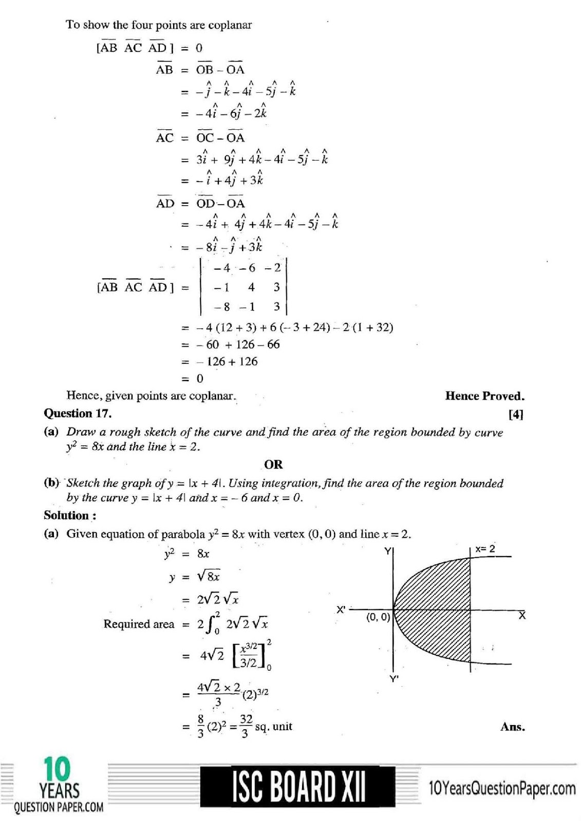 class 12 Solved mathematics Last year question paper ISC Maths 2018 Solved Previous Year Paper Class 12 Page-22