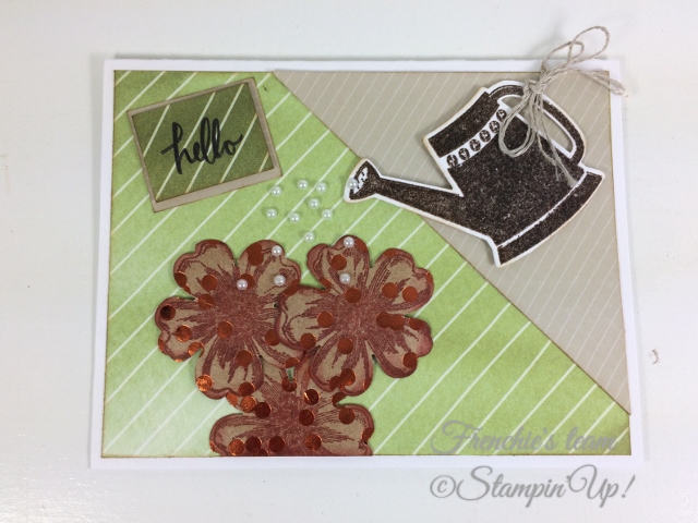 Frenchie' Team, Grown with Love, Flower Shop, Stampin'Up!, Foil Frenzy Designer paper,
