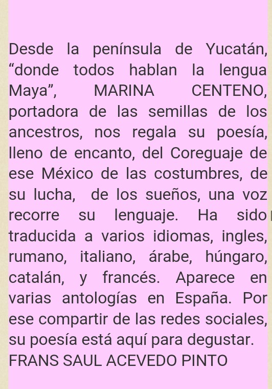 POEMAS DE MARINA CENTENO RADIO TUSITALA de Frans Saul Acevedo Pinto