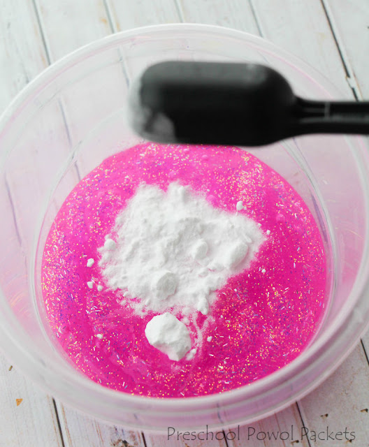 Pink Glitter Valentine Slime Science Experiment Preschool Powol Packets