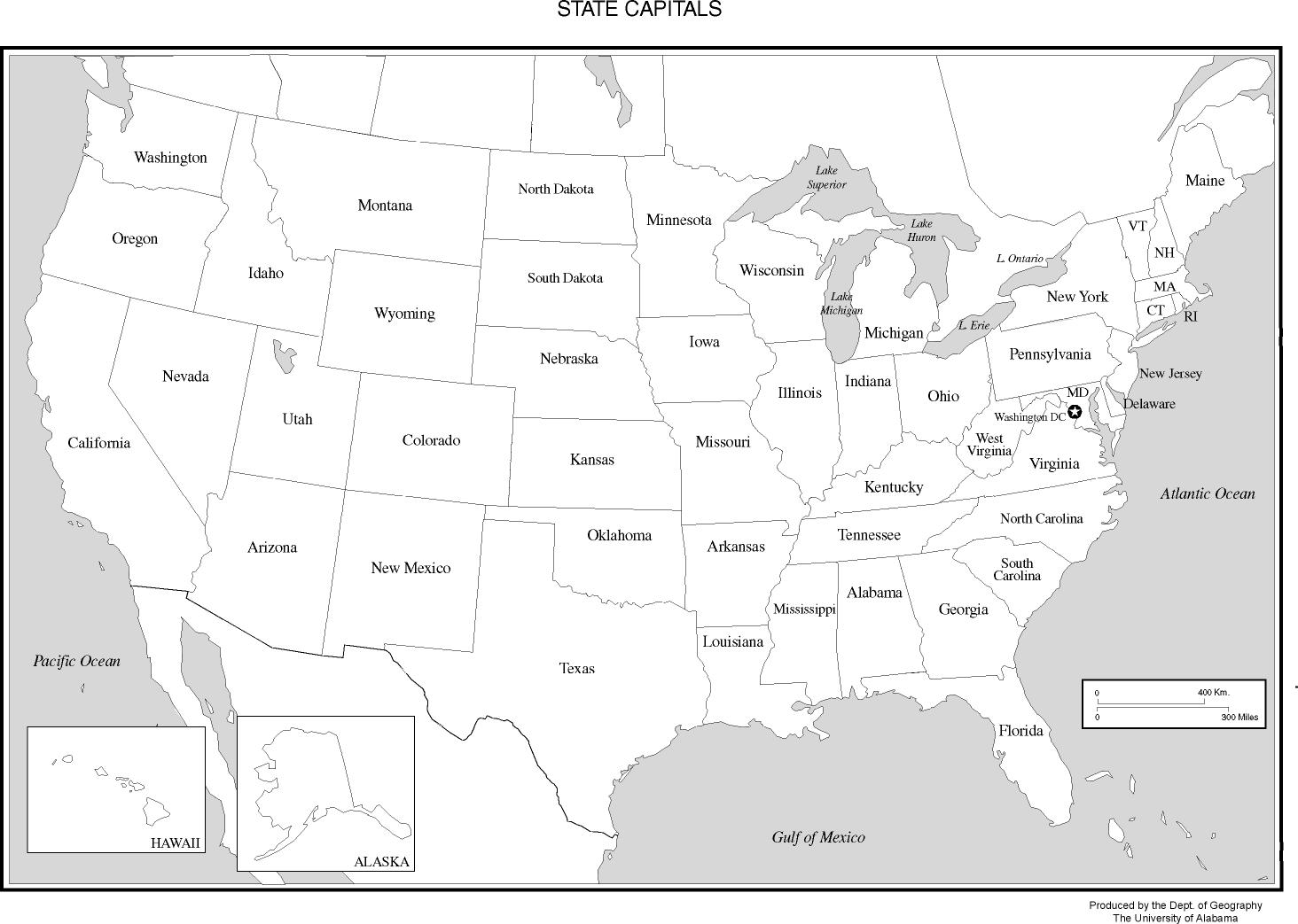 Free Printable Map Of The United States