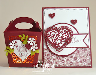 Hugs & Kisses, ODBD Custom Dies: Tulip Heart, Double Stitched Circles, Circles, Double Stitched Pennant Flags, Pennant Flags, Snowflake Sky, Glorious Gable Box, Heavenly Hearts, Layering Hearts, Bitty Blossoms, Leaves & Branches, Paper Collections: Heart and Soul