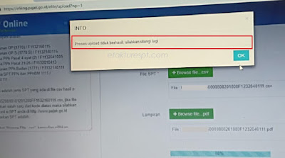 Solusi e-Filing Error Proses Upload Tidak Berhasil, Silahkan Ulangi Lagi