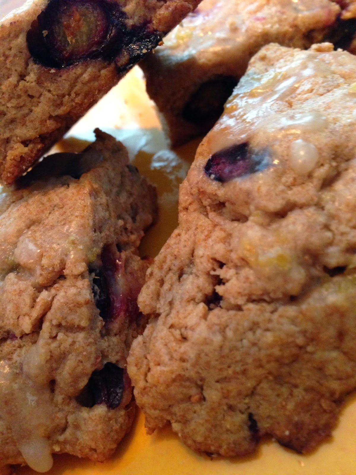 Bittersweet Cooking Blueberry Scones with Lemon Glaze