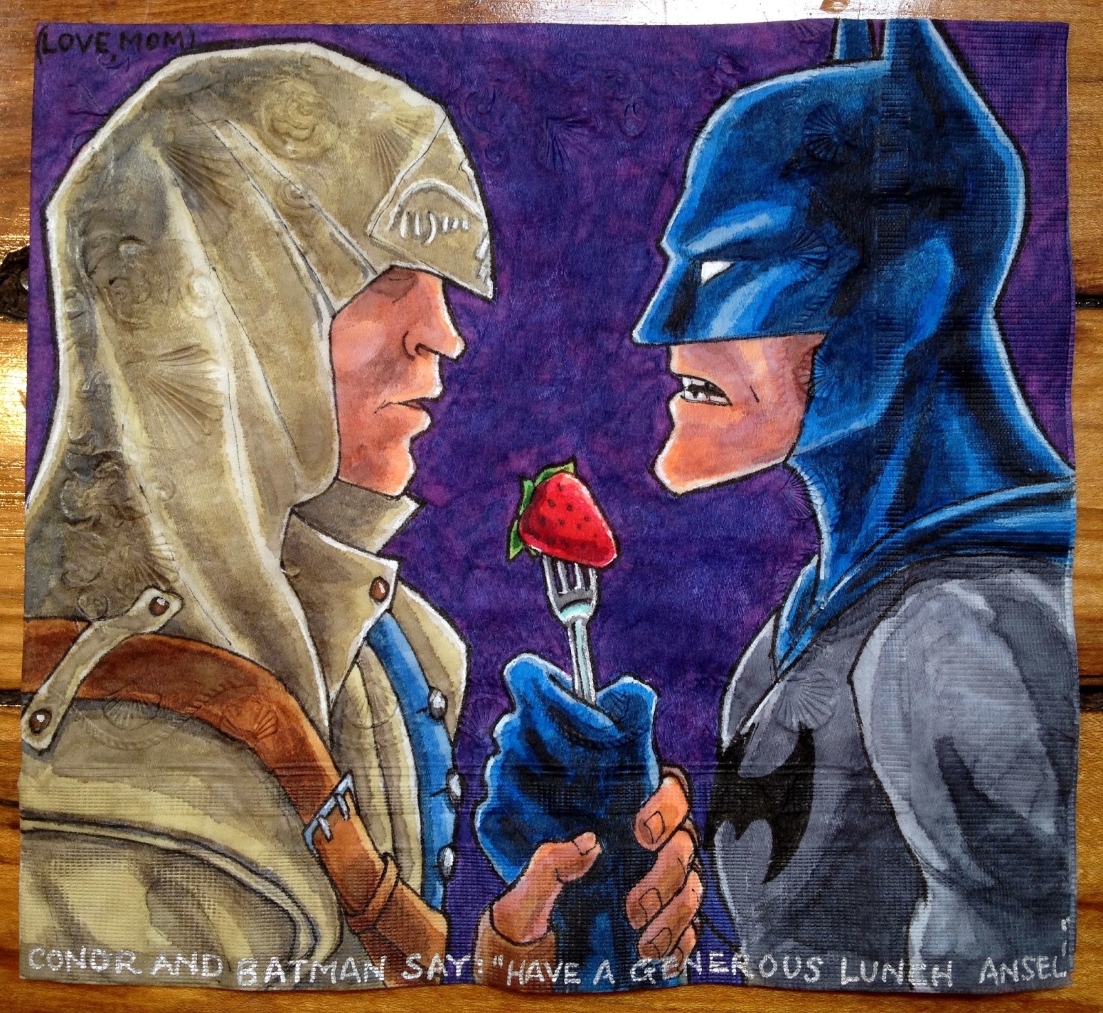 Daily Napkins: Assassin's Creed Connor Confronts Batman