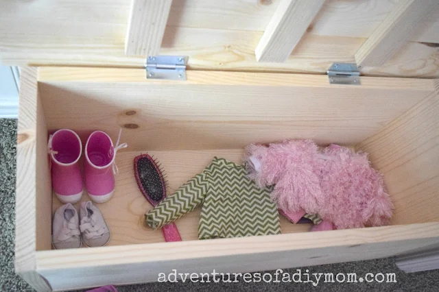 wooden toy box used for toy storage