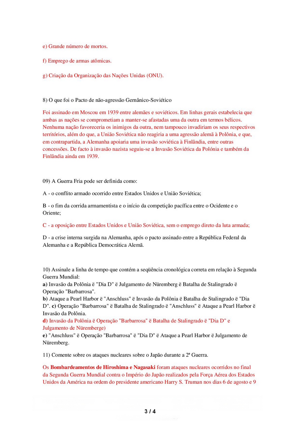 ATIVIDADES HISTÓRIA 9° ANO EXERCÍCIOS PROVAS AVALIAÇÕES V - PORTAL ESCOLA
