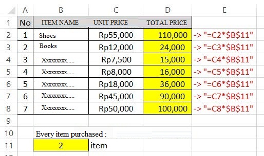 absolute cell reference excel 2013