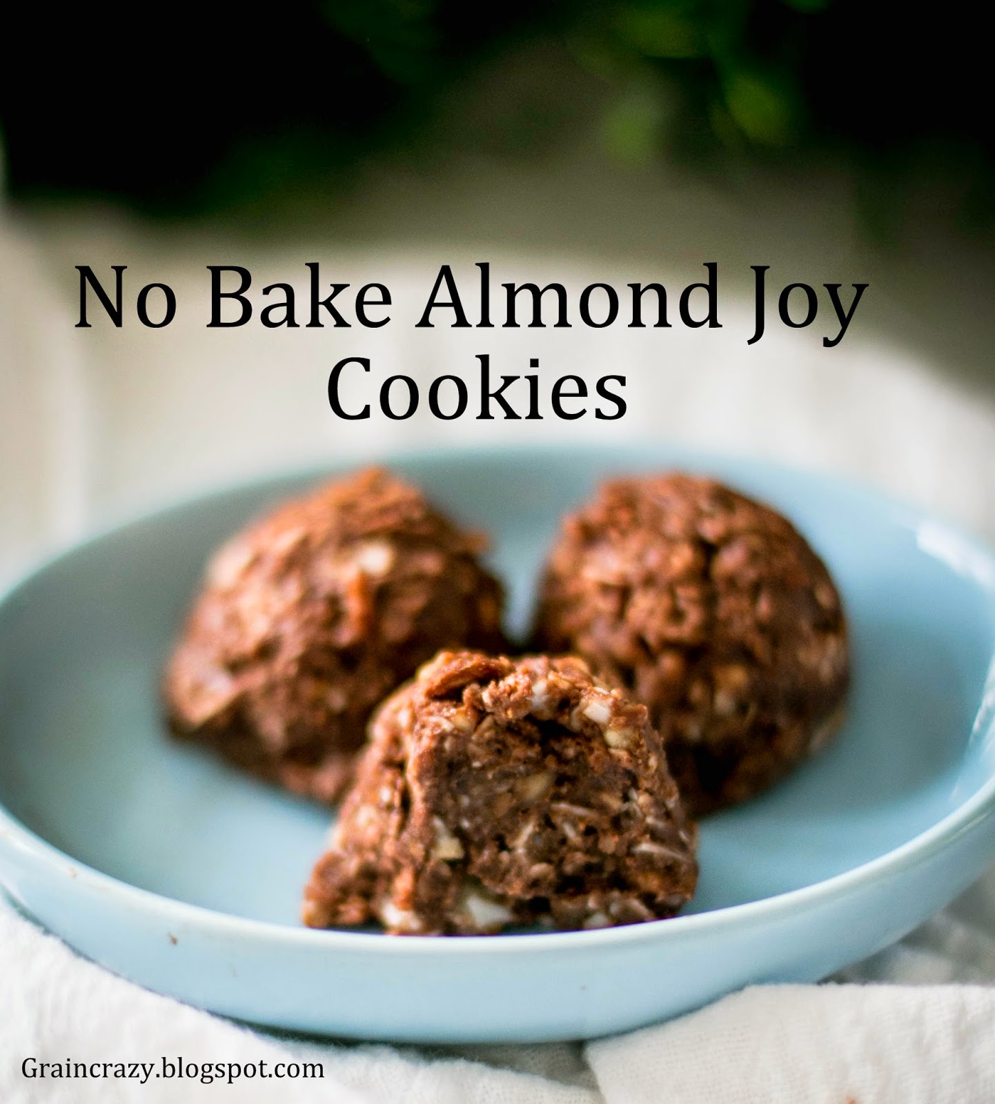 Grain Crazy: Almond Joy No-Bake Cookies (Gluten free)