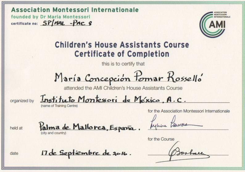 Montessori AMI Assistant Diploma